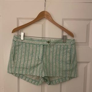 J.Crew Aqua Arrow print 3”inseam Shorts — Size 10